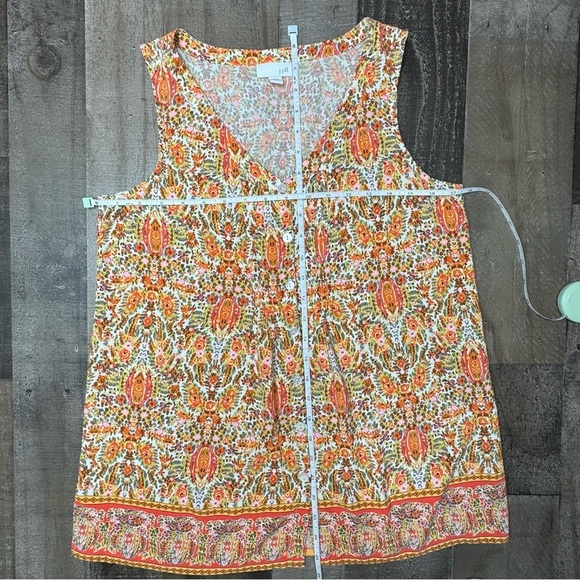 J. Jill Orange and Pink Relaxed Sleeveless Tank Top small petite - Picture 12 of 13